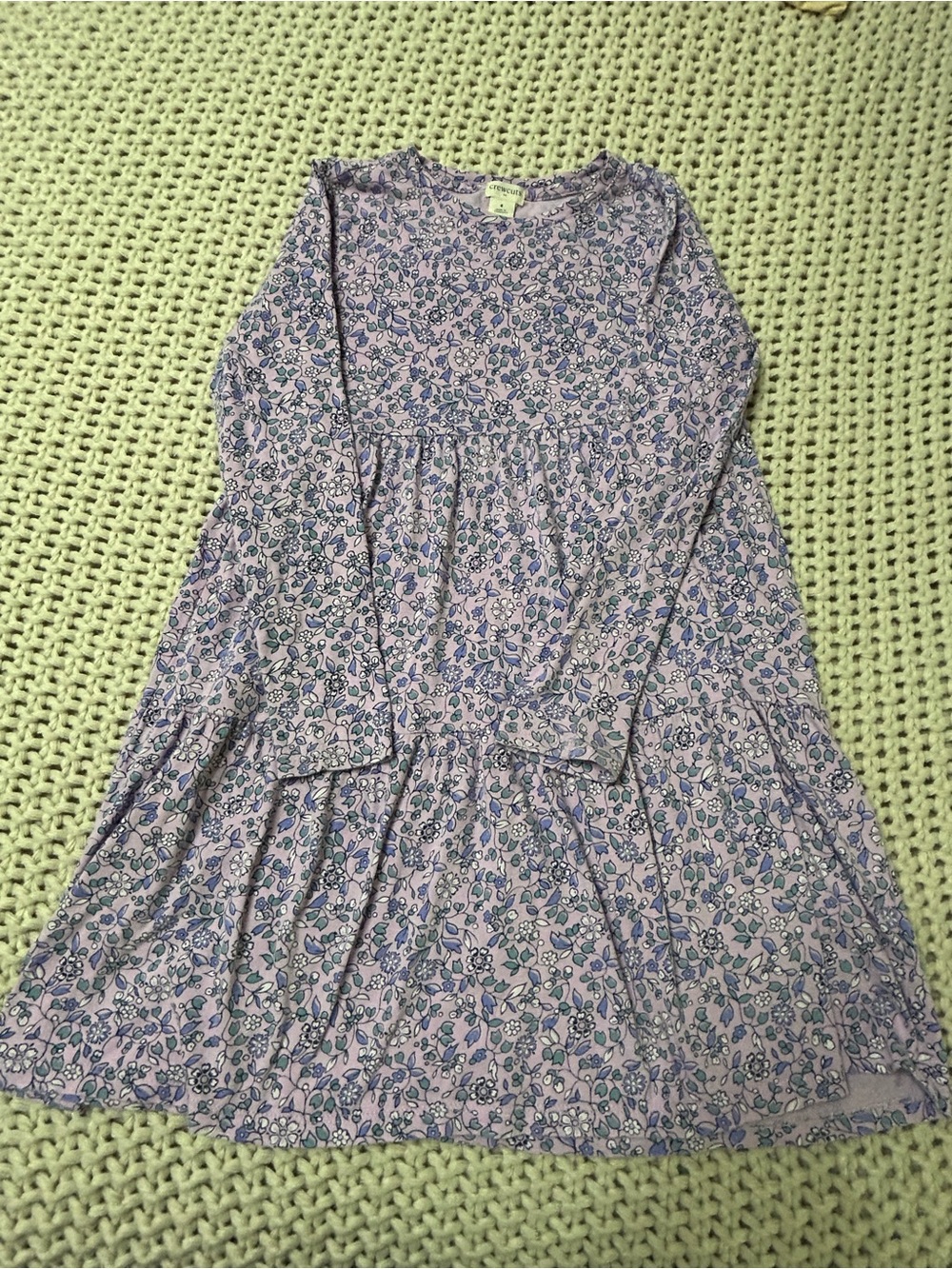 Crewcuts Girls' Lavender Floral Long-Sleeve Twirl Dress Size 8